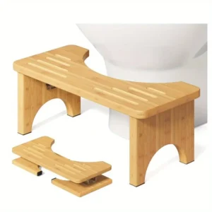 Bamboo Toilet Stool Wooden Squatting Potty Stool for Adults Squat Adult Non-Slip Wood Poop Stool for Bathroom Portable for Kids