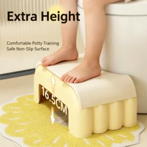 Anti Slip Toilet Stool Squat Adult Bathroom Footstool 16.5cm Heavy Duty Squatting Step Foot Potty Mat for Pooping Rest Posture