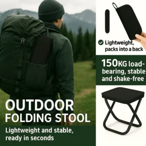 Camping Folding Stool Outdoor Travel Portable Stool Fishing Stool Load Bearing 120kg Zipper Foldable Stool with Handle