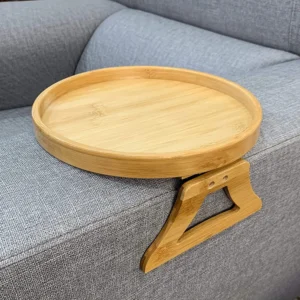 Sofa-Tablett, Sofa-Armlehnen-Clip-On-Tablett, Natürliches Holz-Sofa-Tablett, Praktisches TV-Snack-Tablett für Fernbedienung, Kaffee und Snacks