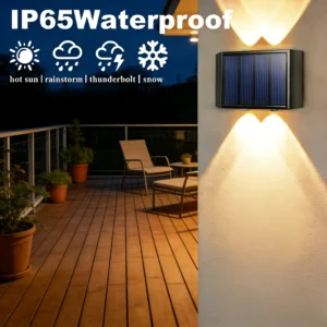 Solar-LED-Leuchte, Wasserdichte Außenwandleuchte, Dämmerungssensor-Zaunbeleuchtung für Garten, Hof, Veranda, Gehweg, Camping, Heim-Dekoration