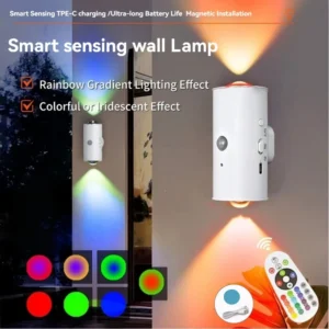 Smart Sensing LED Wandleuchte RGB Umgebungsbeleuchtung Wiederaufladbare magnetische Wand Sonnenuntergang Licht Schlafzimmer Korridor Treppe Nachtlichter