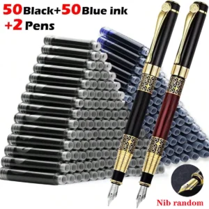 1-100 Teile/satz Retro Metall Brunnen Stift Austauschbare Tinte Elegantes Geschenk für Schreiben Schreibwaren Büro Schule Liefert