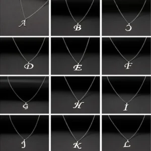 316L Edelstahl Halskette A bis Z 26 Buchstaben Initiale minimalistische Halsketten für Frauen großes Alphabet Anhänger Geschenke Schmuck Geschenk