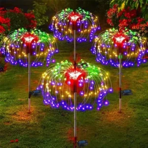 Outdoor LED Solar-Feuerwerkslichter Gartendekoration Lichterkette Wasserdichte Pusteblume Rasenlampe für Garten Landschaft Rasendekoration