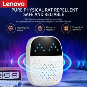 Lenovo KI Ultraschall-Schädlingsvertreiber 3W Hochleistungs-Nagetierabwehr 50kHz/60kHz Wellenlänge Vertreibt Mäuse, Kakerlaken, Mücken, Flöhe und Insekten