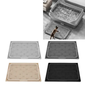 Kitty Litter Mat Cat Litter Mat Spacious Double Layer Washable Anti Slip Bottom Cat Litter Box Mat Cat Litter Catcher Mat