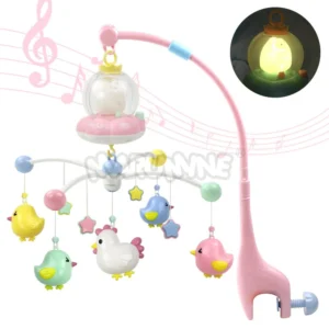 Baby-Musikmobile mit Sternenprojektion, Nachtlicht, weißem Rauschen, Timer, rotierendem Bettspielzeug und Schlafberuhiger für Neugeborene
