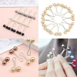 12 teile/los Drop Perlen Pins Muslimische Frauen Schal Schal Clips Dame Schals Hijab Für Frauen Perle Brosche Pin Mehrfarbige Hijab clips