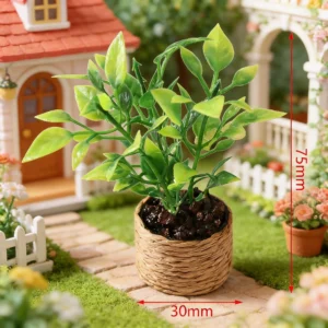 Puppenhaus-Miniatur Orangenbaum im Topf Grüne Topfpflanzen Gartenmöbel Deko-Spielzeug