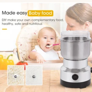 Mini-Elektromühle, 300 ml, ultrafeiner Pulverisierer für Babynahrung, Kaffee, Gewürze, Pfeffer, Getreidemühle mit 2/4 Klingen, für den Hausgebrauch