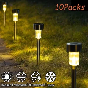 Solar-Außenleuchten, Gartenlampe, solarbetrieben, wasserdicht, Landschaftspad, für den Außenbereich, für Hof, Hinterhof, Rasen, Terrasse, dekorativ