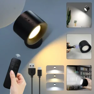 LED Wandleuchter Licht Touch Control Doppelkopf Wandleuchte 360 drehbar 3 Farben Wandleuchten Drahtlose Nachtlichter für Schlafzimmer