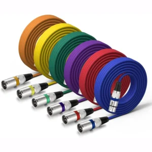 XLR-Kabel, XLR-Stecker auf Buchse, 3-polig, symmetrisches Mikrofonkabel, mehrfarbiges Mikrofonkabel für Mixer, Lautsprecher, Aufnahme, Studio, Podcast