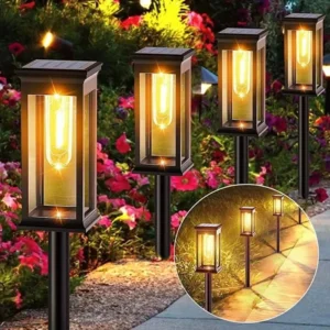 1/2/4 Stück Solar-Gartenleuchte, wasserdicht, Vintage-Edison-Glühbirne, Außenweglampe für Garten- und Terrassendekoration