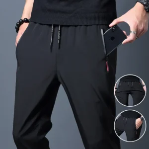 Männer Casual Hosen Gerade Slim Fit Elastische Taille Jogger Koreanische Klassische Blau Schwarz Grau Männliche Marke Hosen Plus Größe