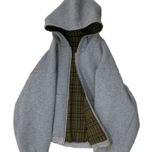 Mauroicardi Autumn Oversized Reversible Hoodies Men Loose Casual Luxury Designer Clothes Hoodie with Plaid Lining Sweatshirt