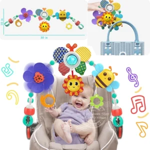 Krippe Hängende Glocke Kinderwagen Bogen Clip Faltbare Sonnenblume Baby Interaktive Regenbogen Spielzeug Infant Greifen Übung für Sohn Tochter Geschenk
