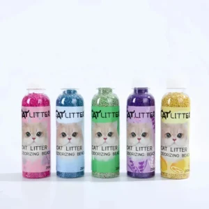 Katzenstreu-Flasche mit desodorierenden Perlen – Geruchsbeseitiger für bequemen Geruchserfrischer zu Hause für Katzentoilette