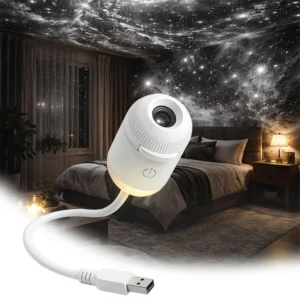 2-in-1 USB Mini-Galaxie-Sternprojektor Nachtlicht 12 Filme Sternenhimmel Ambientebeleuchtung für Auto und Heimdekoration für Erwachsene und Kinder