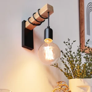 Vintage Wandleuchte Wandleuchten Leuchte Retro Holz Wandleuchte E27 Indoor Home Decor Esszimmer Nachttischlampe Schlafzimmer Beleuchtung