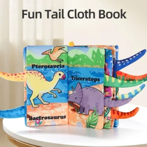 Baby Cloth Book 6 Page Dinosaur Series 0-3 Year Old Infant Parent-child Interaction Tail Cloth Book Baby Toys Newborn Gift