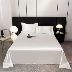 High-end Mulberry Silk Bed Sheet and Pillowcase or Only A Bedsheet Luxury Stain Silky Bed Sheet Set Queen Beautify Skin Bedsheet