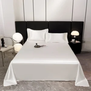High-end Mulberry Silk Bed Sheet and Pillowcase or Only A Bedsheet Luxury Stain Silky Bed Sheet Set Queen Beautify Skin Bedsheet