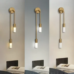 Moderne LED-Wandleuchte Gold Nordische Lange Streifen-Wandlampen für Wohnzimmer Schlafzimmer Badezimmer Flur Korridor Hintergrund Innendekoration