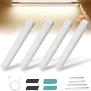 Nachtlichter, kabellose LED-Bewegungsmelder-Lampe, USB wiederaufladbar, magnetisch, für Kleiderschrank, Zimmer, Treppe, Schrank, Küchenschrank, Lampe