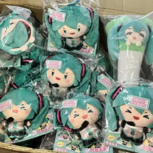Kawaii Hatsune Miku Plüsch-Schlüsselanhänger Cartoon Doppel-Pferdeschwanz Rotationspuppe Spielzeug Taschenaccessoire Dekoration Mädchen Geburtstagsgeschenke