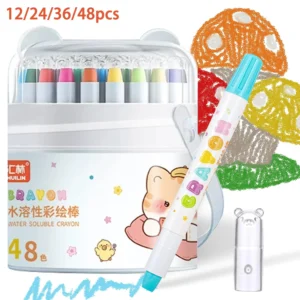 Seidige, drehbare Buntstifte mit 12–48 Farben, waschbares Künstlerzubehör, multikulturelle Pastell-Gel-Buntstifte, einfach zu greifendes Färben, Geschenk für Künstler