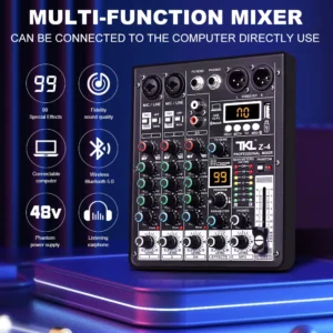 TKL 4 Kanal 99 DSP Audio Mixer 48 V Phantom Power USB Studio Sound Mixer Bluetooth DJ Konsole Mischen für Karaok