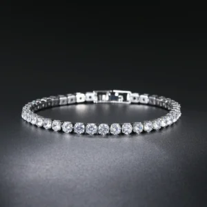 Damenmode 4mm Zirkonia Tennisarmband Kristall Charm Designer Dünne Kette Hochzeitsschmuck