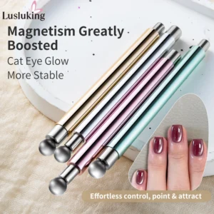 Cat Eye Nail Art Magnetisches Werkzeug Zylindrischer Stick mit Kugelmagnet Maniküre-Zubehör für Glasperleneffekte Passend für UV-Gel-Nagellack