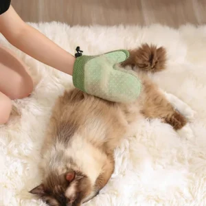 Pet Grooming Glove Efficient Cat Dog Hair Remover Gentle Massage Tool Double Sided Brush Stress Free Easy Hand Wash Remover Glov