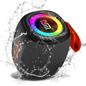Tragbarer Bluetooth-Lautsprecher mit Lichtern, leistungsstarker kristallklarer Klang, IPX4 wasserdicht, Spielzeit am ganzen Tag, BT5.3, TWS Paring,