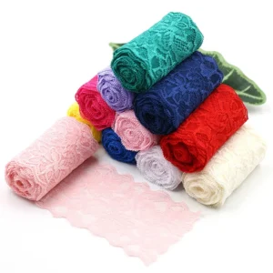 8cm Spandex-Spitze Elastisches Bastelband Weiß Schwarz Stretch-Spitzenborte Strickmaterial DIY Bekleidungszubehör