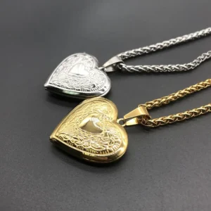 Liebe Herz Geheimnis Nachricht Medaillon Halskette Anhänger Vintage Geschenk Für Liebhaber Paare Benutzerdefinierte Nachricht Mode Schmuck