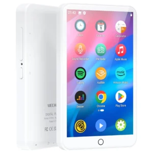 MECHEN MP3-Player mit Android 9.0 – Bluetooth & WLAN, MP3/MP4-Player mit Spotify, Audible, Pandora und Speichererweiterung bis 512 GB (Weiß)