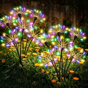 Solar-Terrassenlampe Solar-Feuerwerk-Schwinglichter Outdoor Wasserdichte Blumen-Dekor-Atmosphärenbeleuchtung für Landschaft Garten Hof