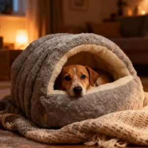 Winterwarmes Katzenbett, Höhlenhaus, waschbar, faltbar, Plüschunterlage für kleine Hunde, Welpen, Kätzchen, Innenbalkon, Wohnung, kaltes Wetter