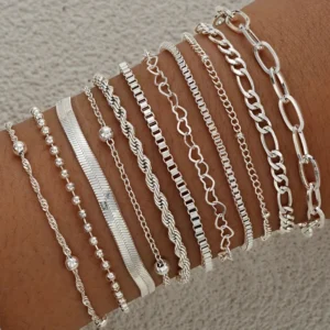 11 Teile/satz Boho Twisted Flache Schlangenkette Fußkettchen für Frauen Sommer Strand Vintage Barfuß Knöchel Armband Auf Bein Schmuck Zubehör