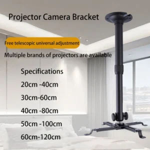 Thinyou 20 cm 120 cm Universal-Projektorhalterung mit Schwenk-/Neigefunktion, verstellbare Deckenmontage, Wandhalterung, Projektorständer