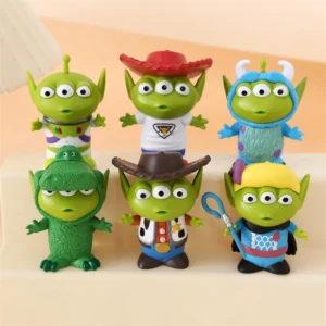 6 Stück/Set Disney Toy Story Buzz Lightyear Anime-Figur Niedliche Grüne Aliens Woody Actionfigur Mini-Modell Dekoration Spielzeug Puppe Geschenk
