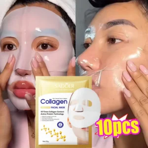 10PCS Kollagen Anti Falten Gesichtsmaske Anti Aging Verblassen Feine Linien Feste Haut Feuchtigkeitsspendende Aufhellung Hautpflege Koreanische Kosmetik