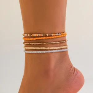 Ingesight. z boho mehr schicht ige bunte Samen perlen Knöchel Armband auf dem Bein Fuß Trend Sommer Strand Fußkettchen Kette für Frauen Schmuck