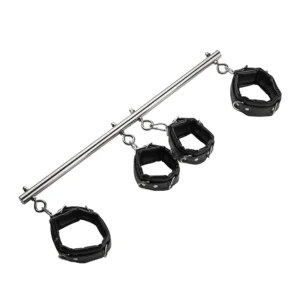 BDSM Bondage Set Stainless Steel Extend Spreader Bar Sex Slave Handcuffs Ankle Cuffs Fetish Restraints Adult Sex Toys for Couple