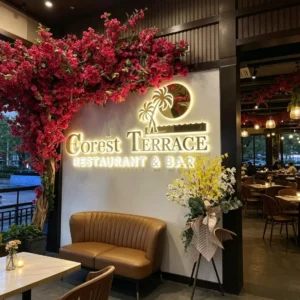 Custom Halo Backlit 3D Stainless Steel Metal Graphic Logo Sign Personalized Illuminated Letters For Restaurant Cafe Bistro Bar