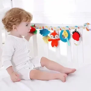 Weiche Babybett-Dekorationen, Kinderwagen-Aufhänger, Plüsch-Kuscheltiere, lustiger Spiegel, Beißspielzeug, Geräuschpapier